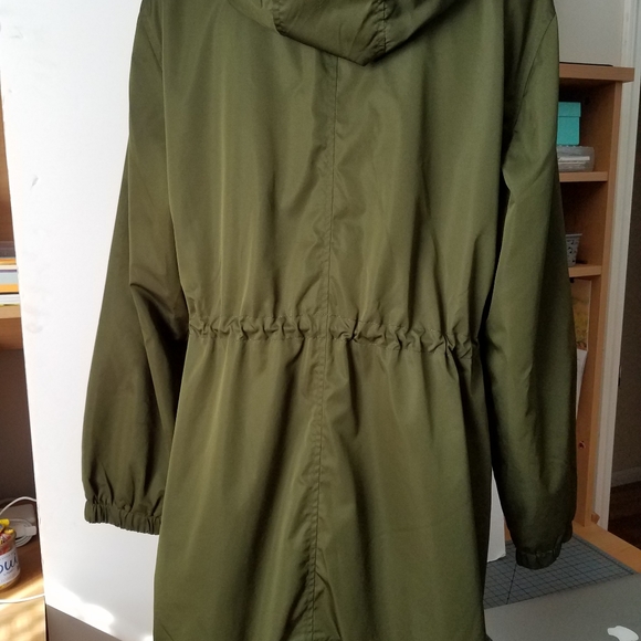 NWOT Time & Tru Wind Resistant Zip-up Anorak Green Hooded Jacket Sz XL - Picture 4 of 9